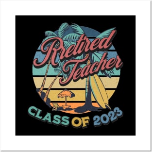 Vintage Retirement Retired Teacher Class Of 2023 Posters and Art